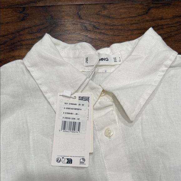 NWT Mango White Button-Up Midi Dress - Picture 4 of 5